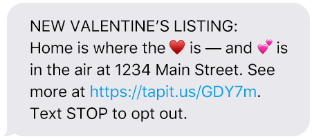 Valentine's Day Sample Text Message